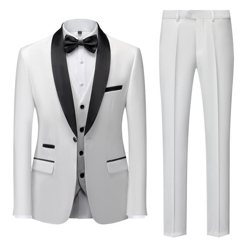 Men's 3 Piece Suit Tuxedo Jacket Vest Pants 7