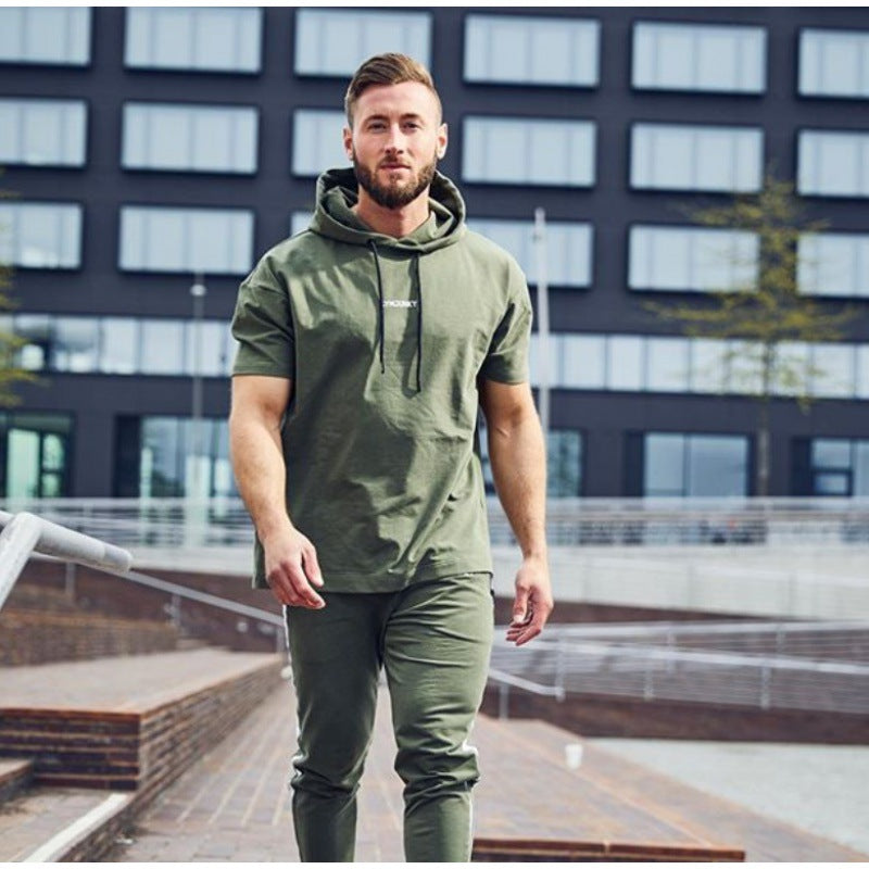 Men’s Short Sleeve Hoodie and Jogger Pants Set