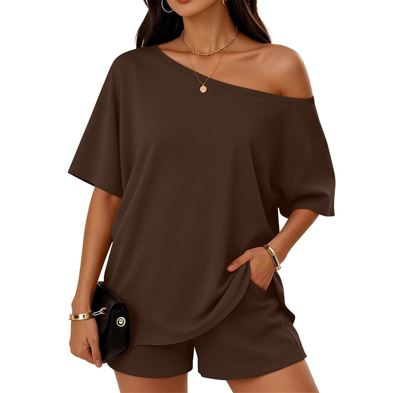 Women’s Light Gray short Casual Set with Loose Top 4