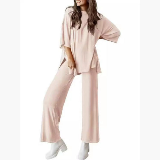 Women’s Olive Two-Piece Lounge Set with Oversized Short-Sleeve Top 14