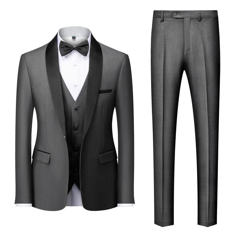 Men's 3 Piece Suit Tuxedo Jacket Vest Pants 4