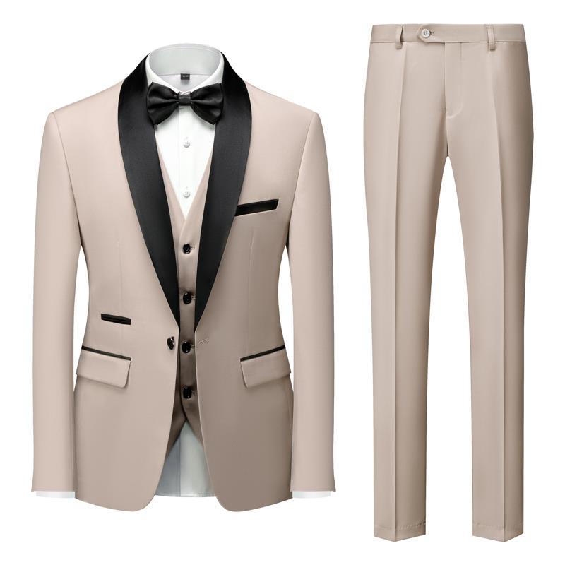 Men's 3 Piece Suit Tuxedo Jacket Vest Pants 5