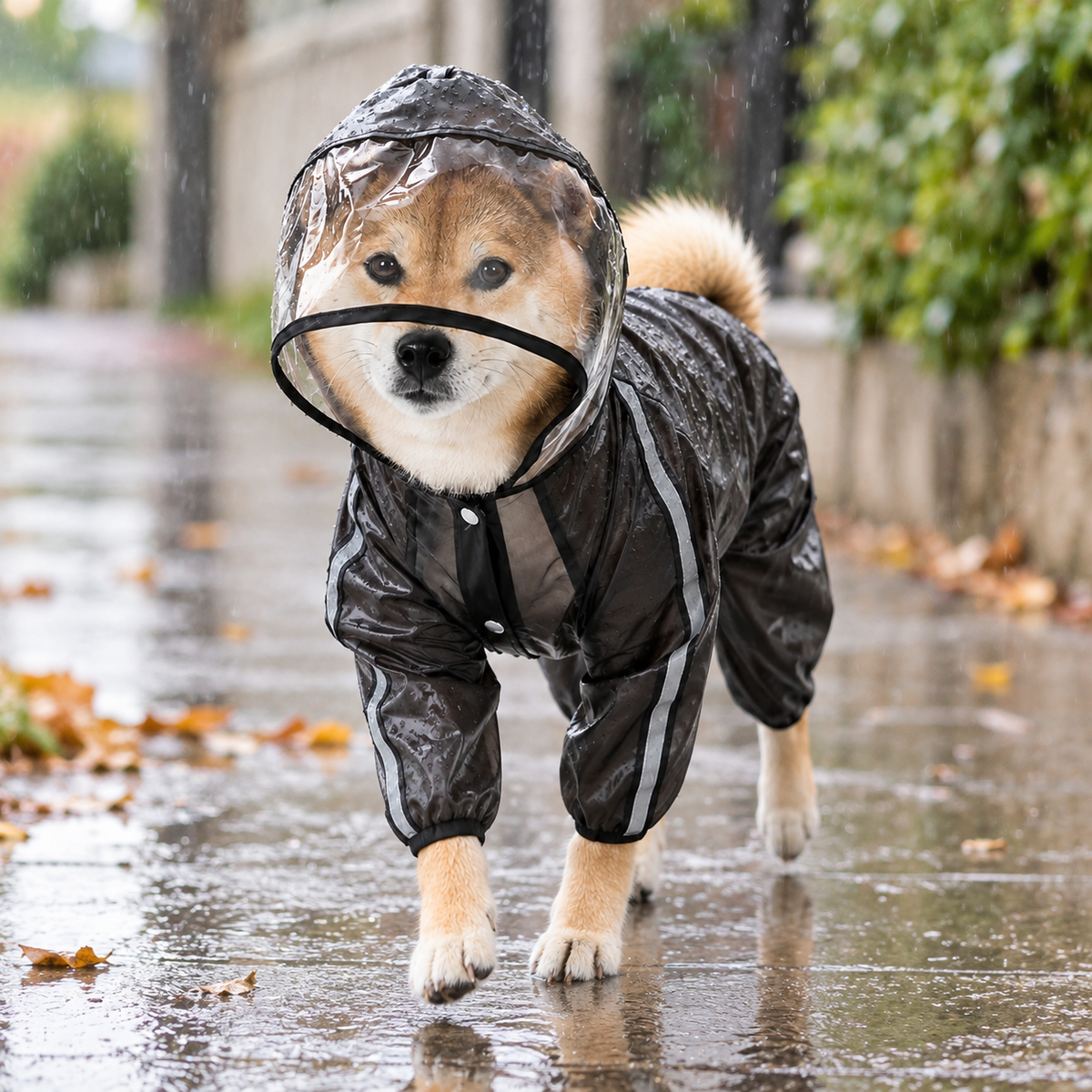 Frosted Four-Feet Raincoat for Growing Puppies