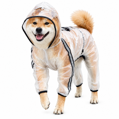 Frosted Four-Feet Raincoat for Growing Puppies