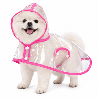 EVA Raincoat with White Trim for Small and Large Pets