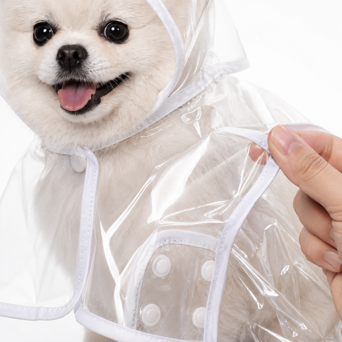 EVA Raincoat with White Trim for Small and Large Pets
