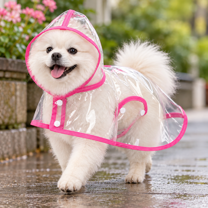 EVA Raincoat with White Trim for Small and Large Pets