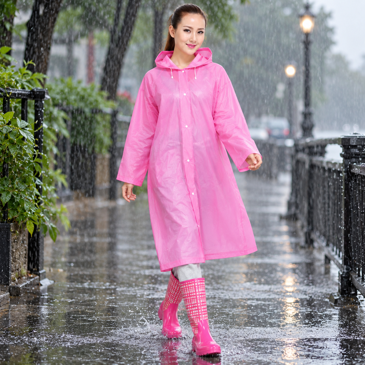 Lightweight Raincoat with EVA Material for On-the-Go Use