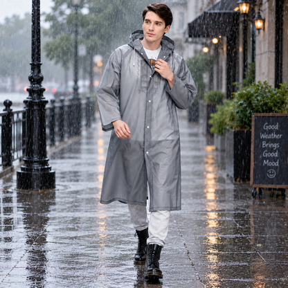 Lightweight Raincoat with EVA Material for On-the-Go Use