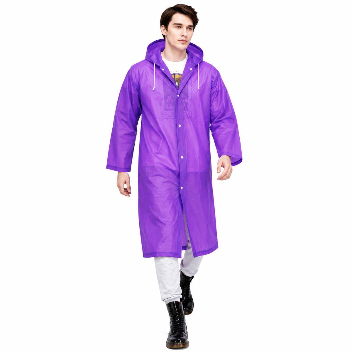 Lightweight Raincoat with EVA Material for On-the-Go Use
