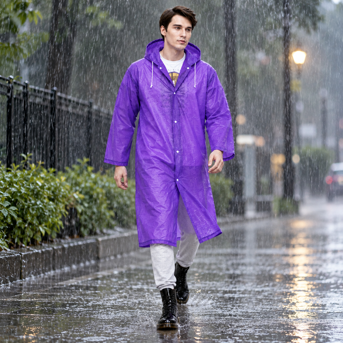Lightweight Raincoat with EVA Material for On-the-Go Use