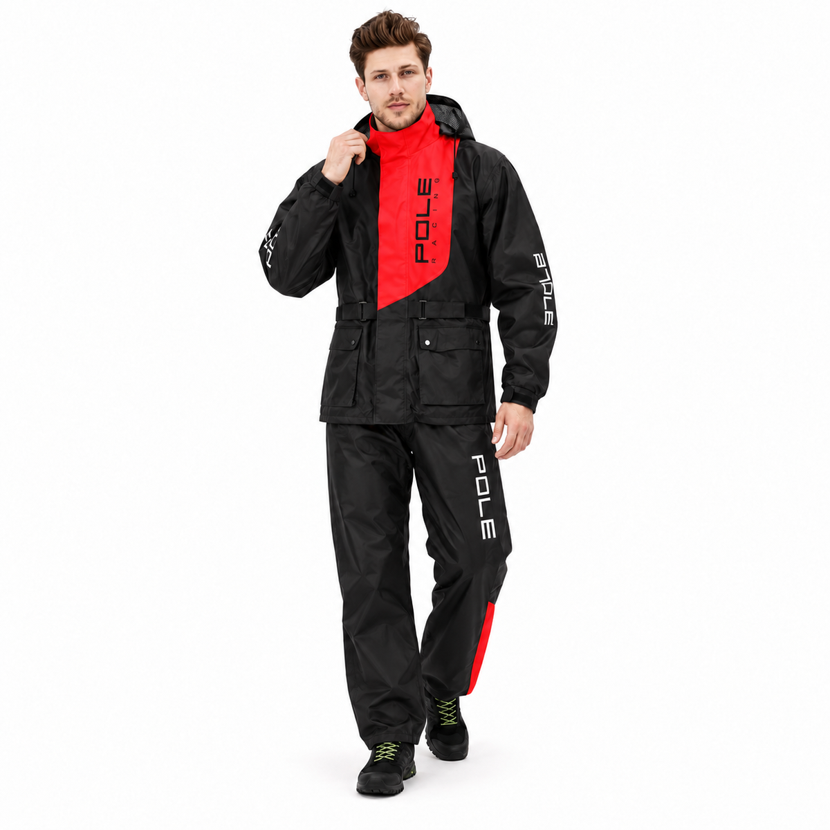 Adult Raincoat and Pants Set with Polyester Fabric for Outdoors