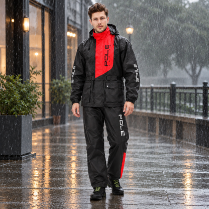 Adult Raincoat and Pants Set with Polyester Fabric for Outdoors