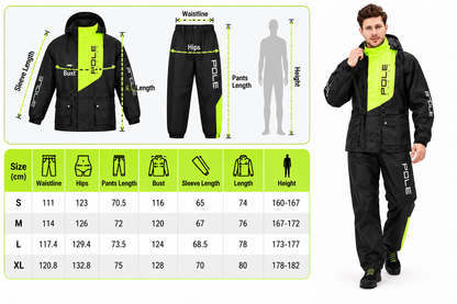 Adult Raincoat and Pants Set with Polyester Fabric for Outdoors