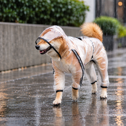 Frosted Four-Feet Raincoat for Growing Puppies