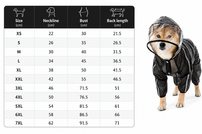 Frosted Four-Feet Raincoat for Growing Puppies