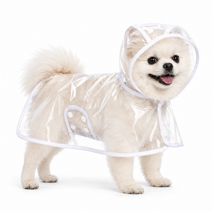 EVA Raincoat with White Trim for Small and Large Pets