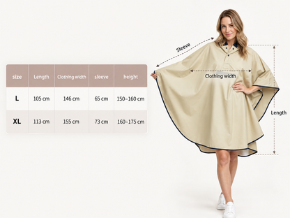 Cloak Raincoat with Polyester Fiber for Hiking and Biking