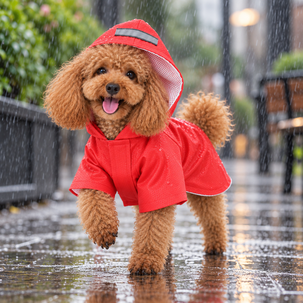 Velcro Reflective Raincoat with Snowproof Layer for Small Pets