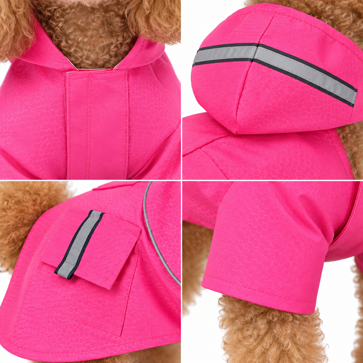 Velcro Reflective Raincoat with Snowproof Layer for Small Pets