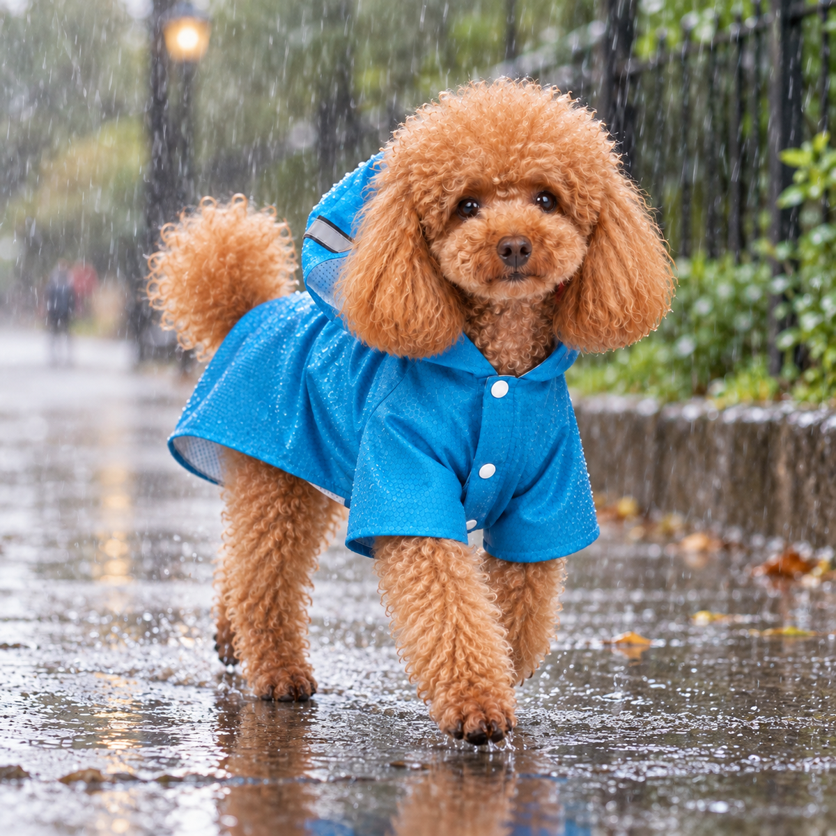 Velcro Reflective Raincoat with Snowproof Layer for Small Pets