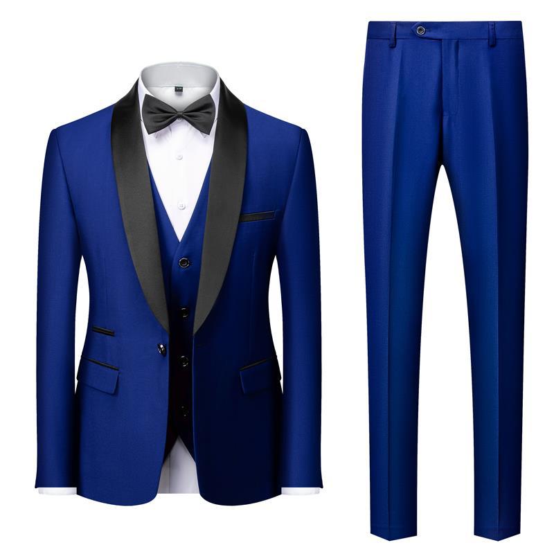 Men's 3 Piece Suit Tuxedo Jacket Vest Pants 9