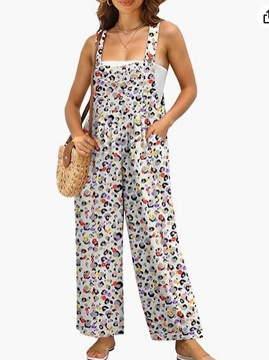 Women’s Sleeveless Floral Jumpsuit with Wide-Leg Design 4