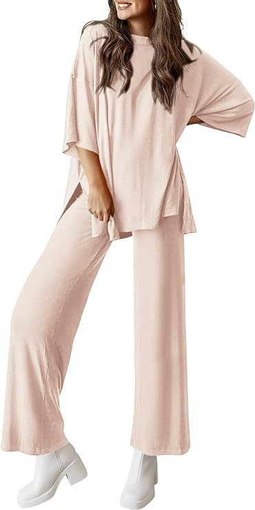 Women’s Olive Two-Piece Lounge Set with Oversized Short-Sleeve Top 7