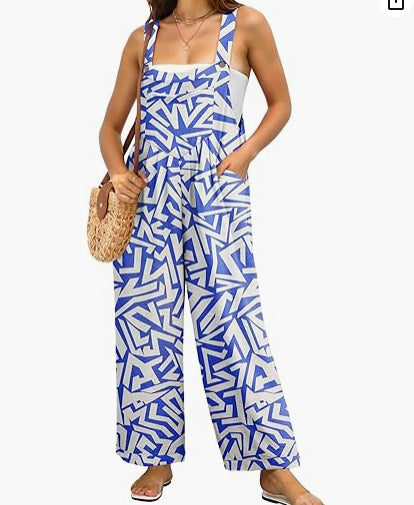 Women’s Sleeveless Floral Jumpsuit with Wide-Leg Design 10