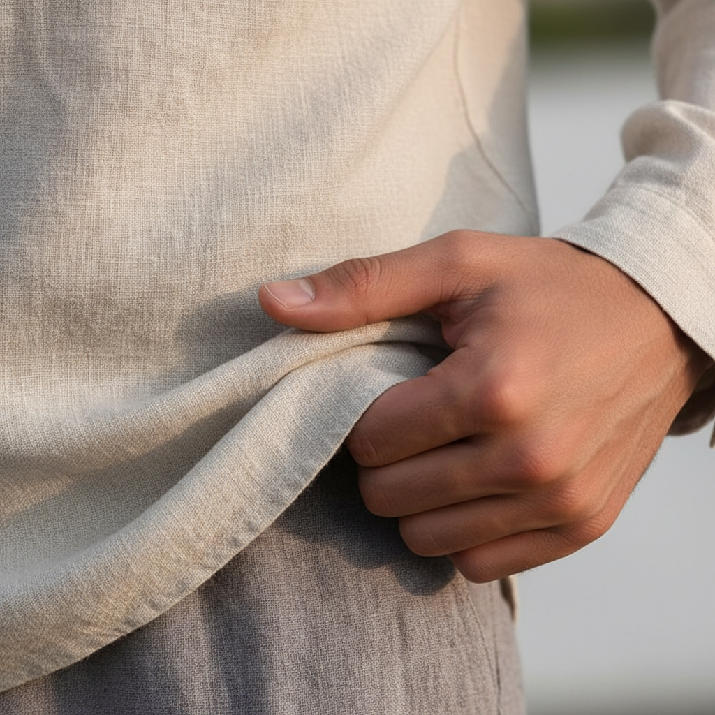 Men Vintage White Shirt Button Linen Shirts 4