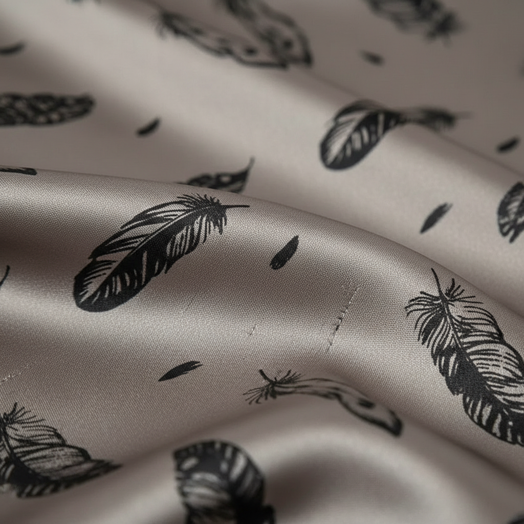Women’s Feather Print Pajama Set with Long Sleeve Button Down Shirt 4