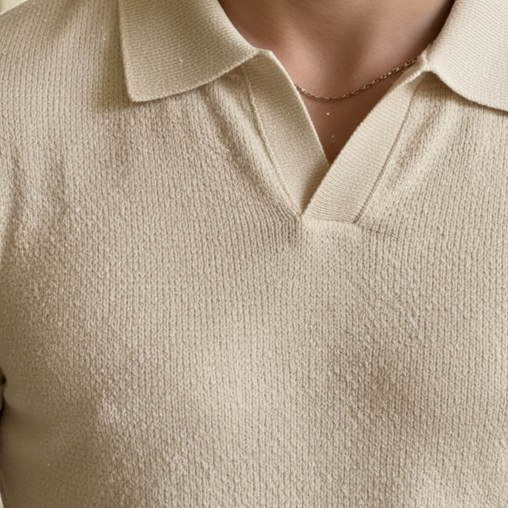 Mens Classic Knitted Short-sleeve Polo Shirt 6