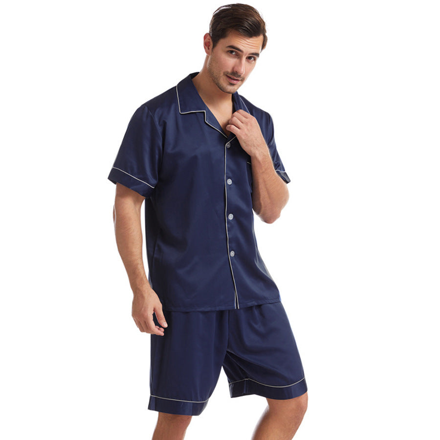 Men’s Slim Fit Short Sleeve T-Shirt and Shorts Set with White Stripe Sleeves