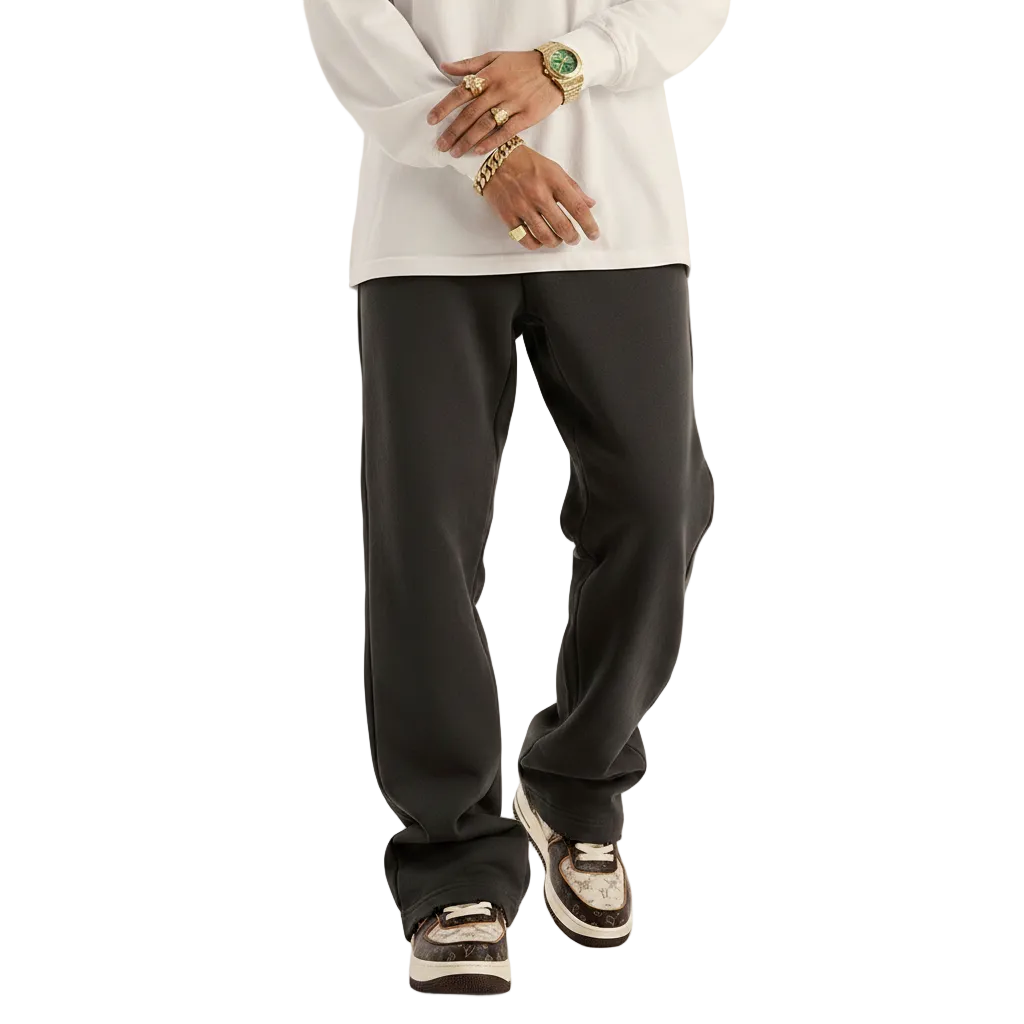 Men's Relaxed Fit Cotton Sweatpants with Elastic Waist for Casual Pants