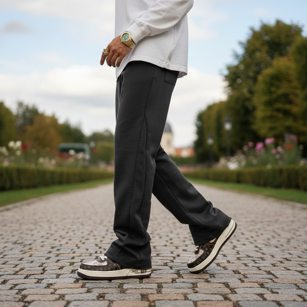 Men's Relaxed Fit Cotton Sweatpants with Elastic Waist for Casual Pants 3
