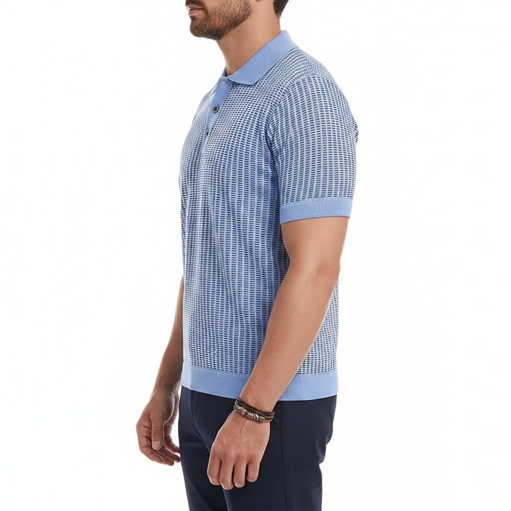 New Fashion Mens Knitted Polo Shirt Short-Sleeve 8