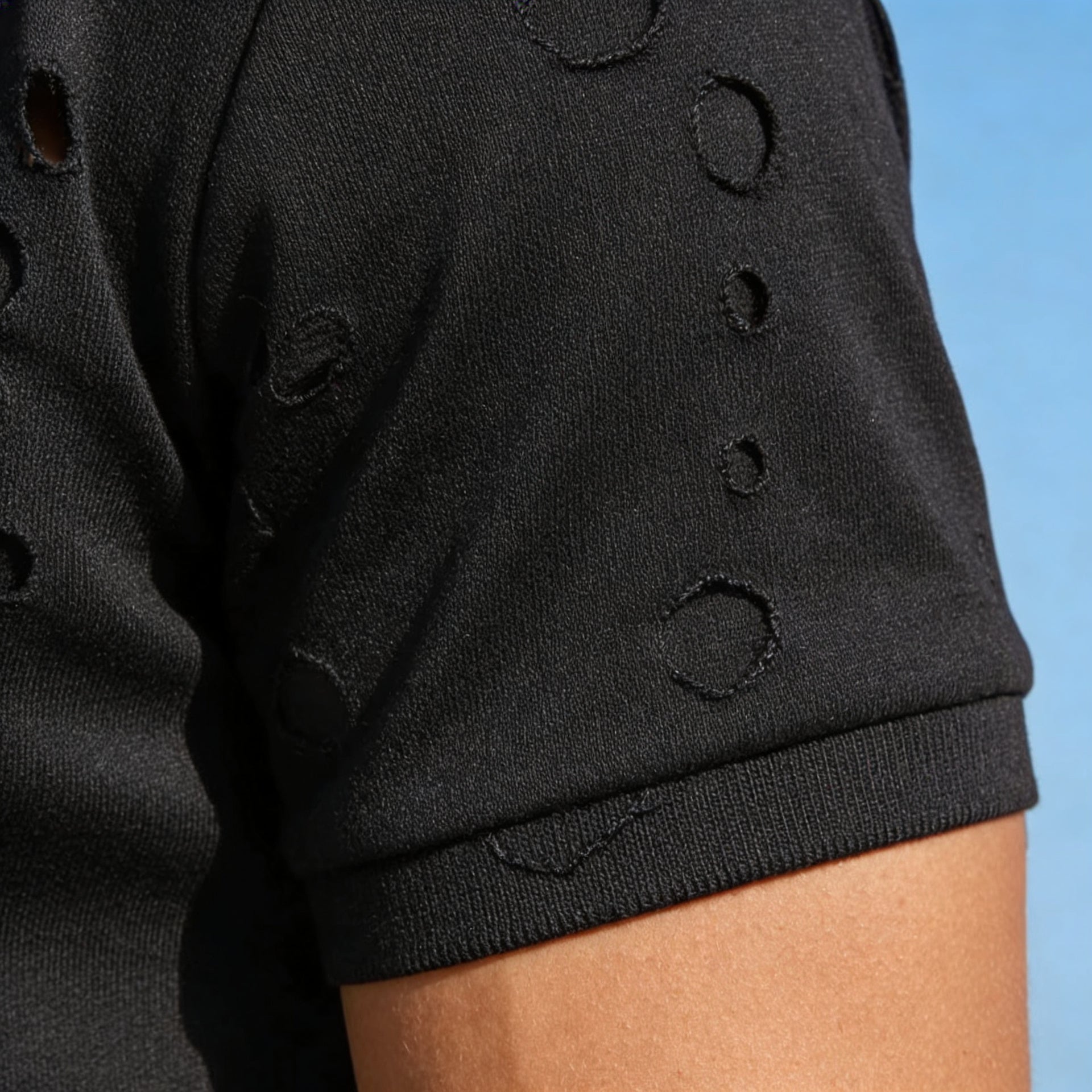 Summer Washed Distressed Polo Shirt With Buttons Mens Sports Polo Tee 5