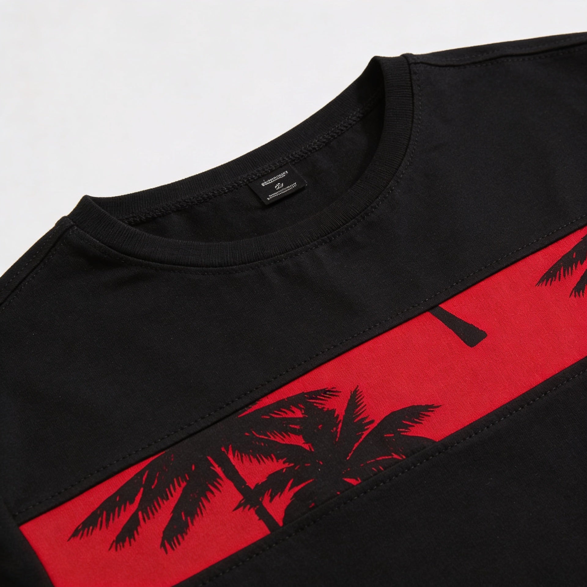 Men’s Palm Tree Print T-Shirt with Drawstring Shorts Set 7