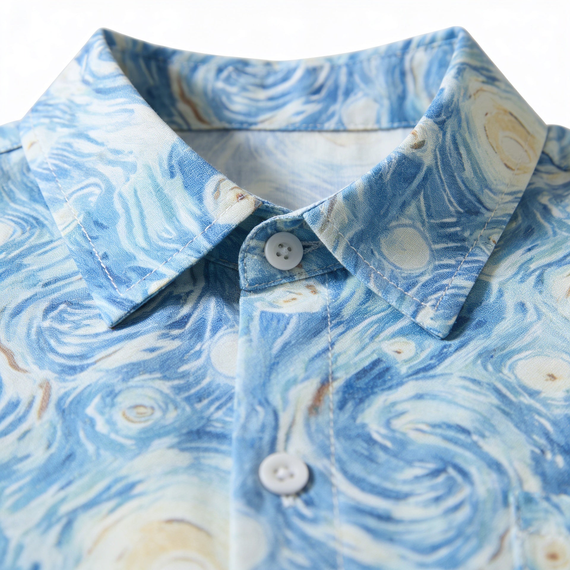 Men’s Beige Short Sleeve Button-Up Shirt and Shorts Set 4