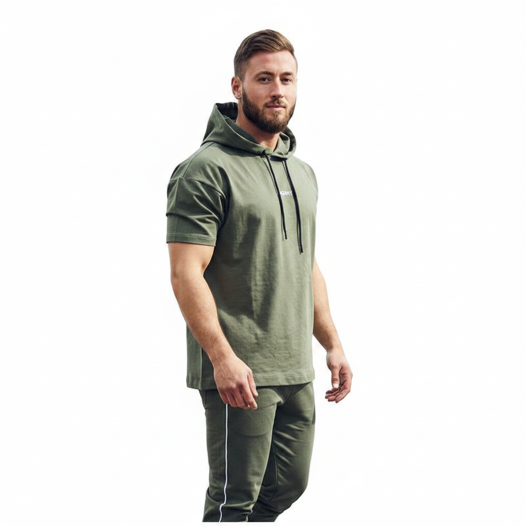Men’s Short Sleeve Hoodie and Jogger Pants Set 5