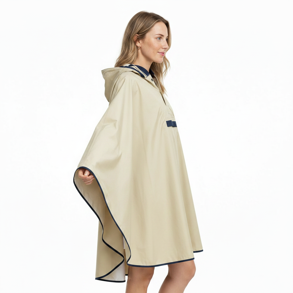 Cloak Raincoat with Polyester Fiber for Hiking and Biking