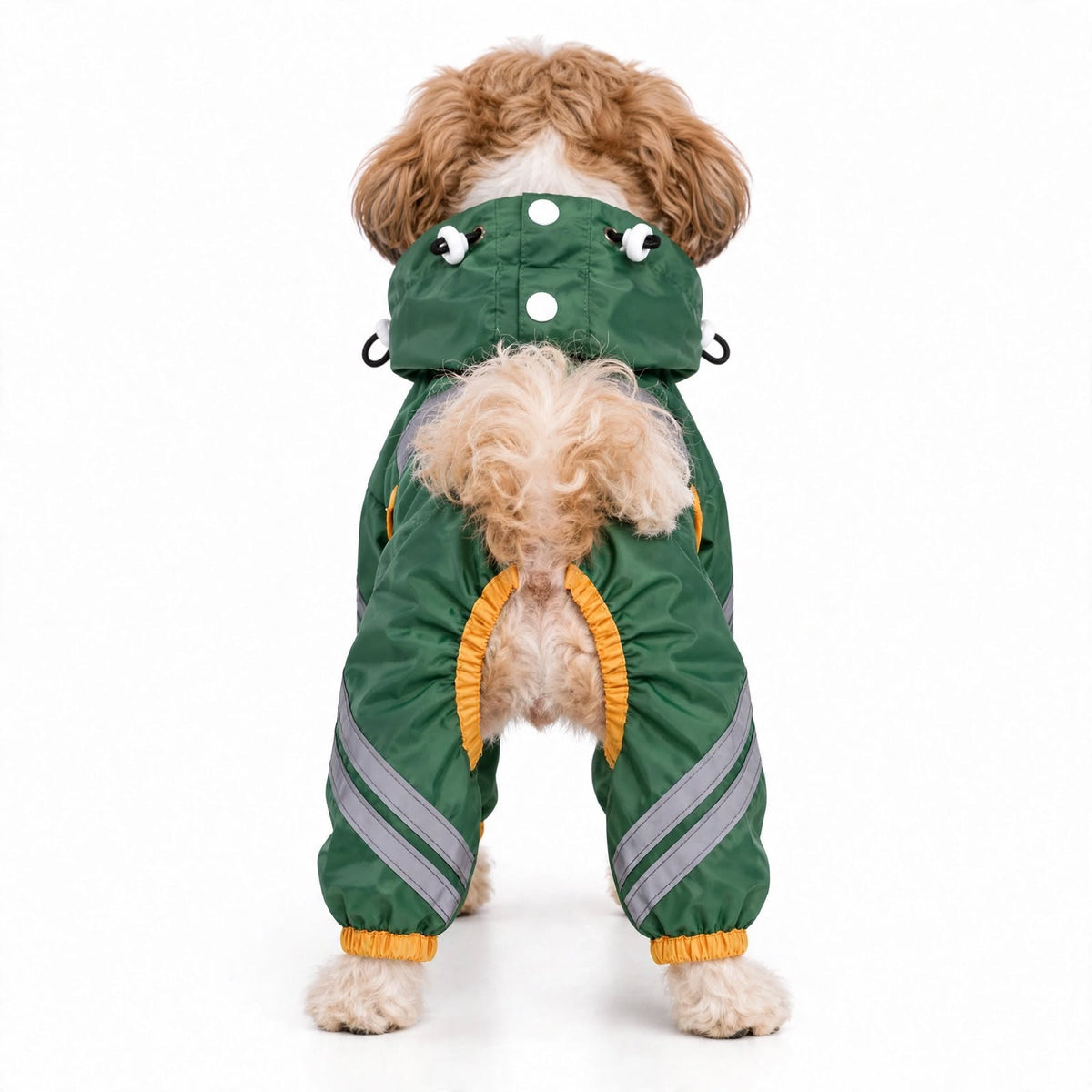 British-Style Raincoat with Reflective Bar for Dogs